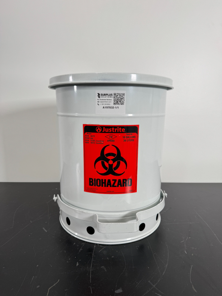Image of Justrite 10 Gal. Biohazard Waste Can